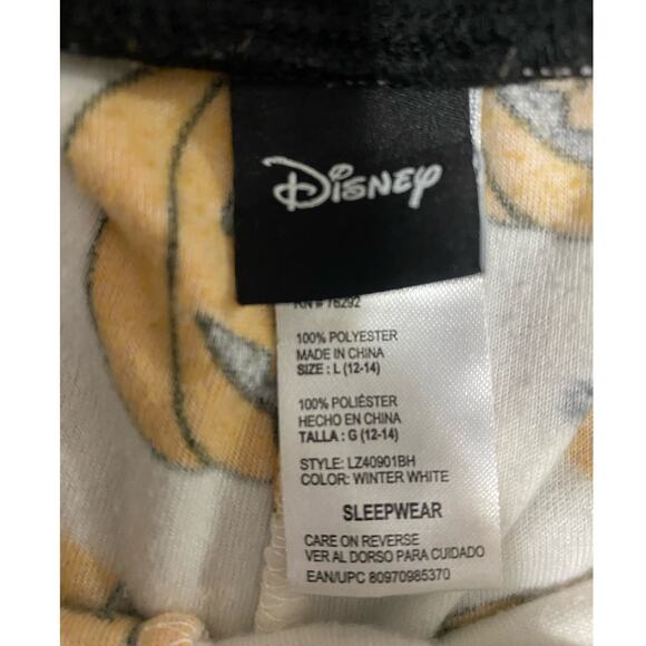 Disney Halloween Lounge Pants Size L 12-14 White Orange Eeyore Pumpkin - Picture 2 of 16